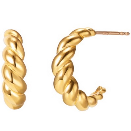 한국금다이아몬드  여자 후프 귀걸이 크루아상 5.625g