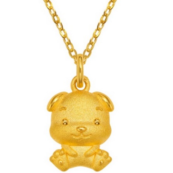 한국금다이아몬드  아기 개 돌목걸이 3.75g