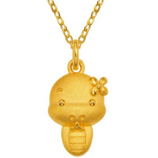 한국금다이아몬드  아기 뱀 돌목걸이 3.75g