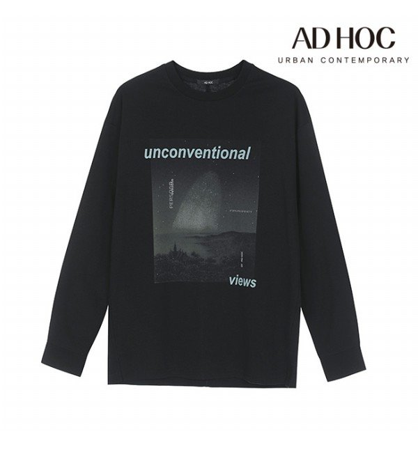 애드혹 남성 아트웍 절개변형 티셔츠 HW9LT21