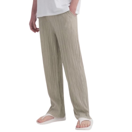 피아네르 세미 와이드 밴딩 플리츠 팬츠