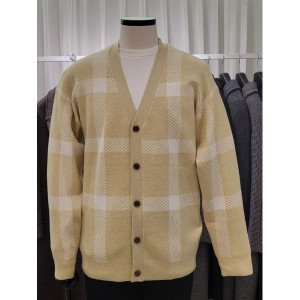 프로젝트엠 남성 Y넥 솔리드 패턴 가디건_EPD1EC1100