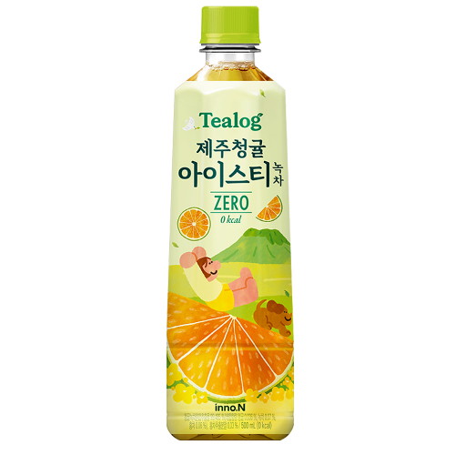 HK이노엔 티로그 제주청귤 아이스티 제로 녹차 500ml