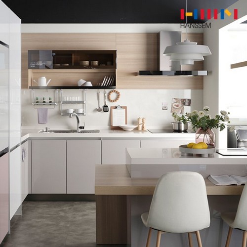 한샘  유로300 도브 ㄱ자 냉장고장형