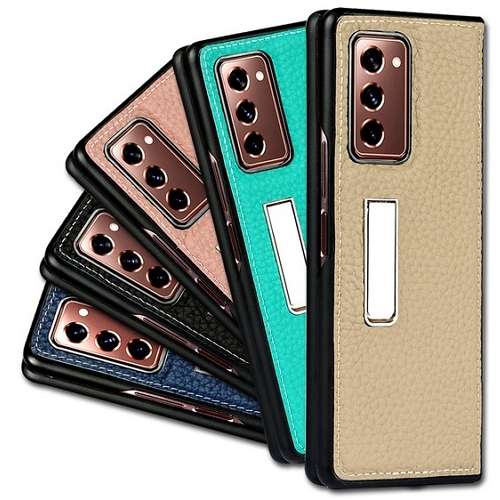 데켄스  갤럭시Z 폴드2 폴드 레더 스티치 케이스