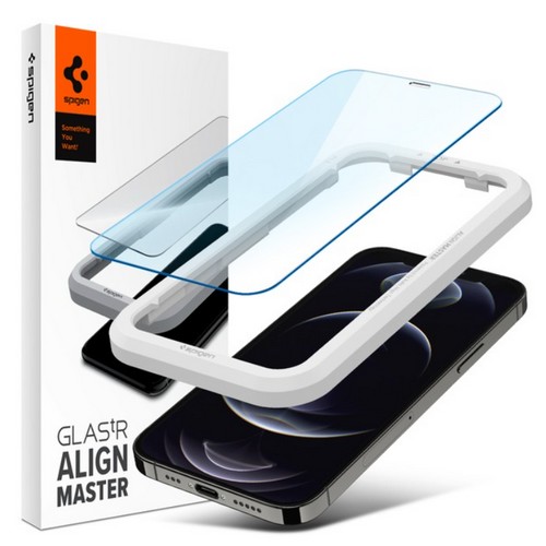 슈피겐  아이폰12 프로 맥스 글라스tR 얼라인마스터 강화유리 액정보호필름