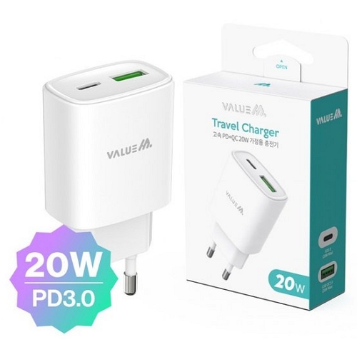 디엠케이코리아 밸류엠 PD 20W 2포트 충전기 VM-N16MPDQC2P20