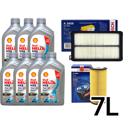 쉘  힐릭스 HX8 ECT 5W30 7L + 보쉬필터 베라크루즈3.0 디젤