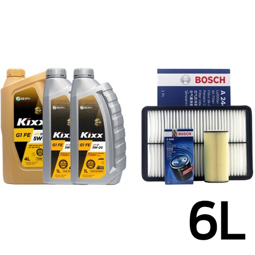 GS칼텍스 KIXX G1 FE 5W20 6L + 보쉬필터 기아 K7프리미어 2.5 가솔린