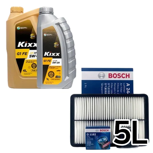 GS칼텍스 KIXX G1 FE 5W20 5L + 보쉬필터 현대 쏘나타DN8 가솔린
