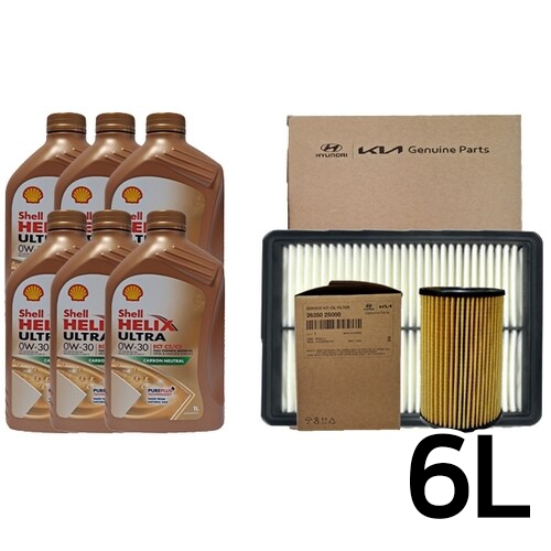 쉘  힐릭스 울트라 ECT C2/C3 0W30 6L + 순정필터 카니발KA4 2.2 디젤