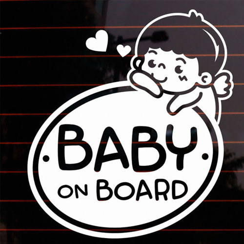 뭉키월드  엠블렘 아기천사 BABY ON BOARD 스티커