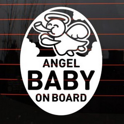 뭉키월드  엠블렘 엔젤 Baby On Board 스티커 LSC-975