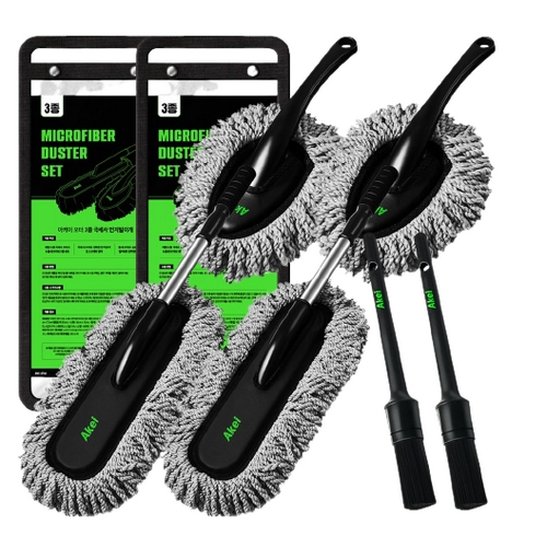 이케이  3종 극세사 차량용 먼지털이개 대형브러쉬+소형브러쉬+틈새브러쉬