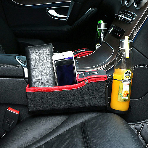 비오비  차량용 다용도 사이드포켓 컵홀더 동전케이스 수납함