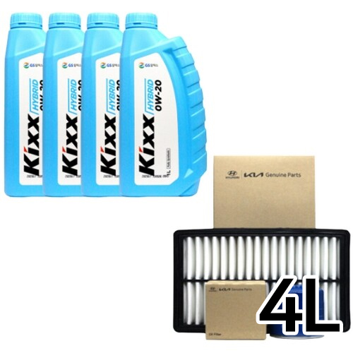 GS칼텍스 KIXX 하이브리드 0W20 4L + 순정필터 니로 하이브리드