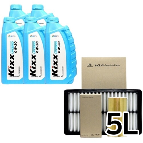 GS칼텍스 KIXX 하이브리드 0W20 5L + 순정필터 그랜저IG 하이브리드