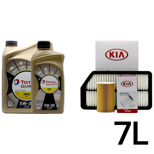 토탈  쿼츠 이네오넥스 5W30 7L + 순정필터 올뉴K7 디젤