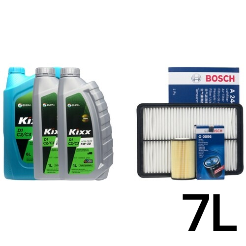 GS칼텍스 KIXX D1 C2/C3 5W30 7L + 보쉬필터 싼타페DM 디젤