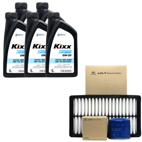 GS칼텍스 KIXX 하이브리드 0W20 5L + 순정필터 현대 더뉴 그랜저IG 하이브리드