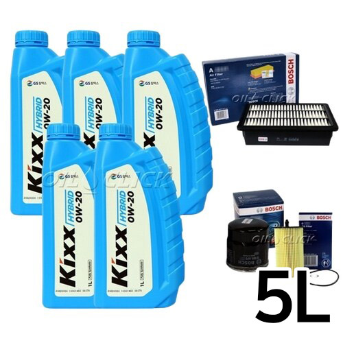 GS칼텍스 KIXX 하이브리드 0W20 5L + 보쉬필터 그랜저IG 하이브리드
