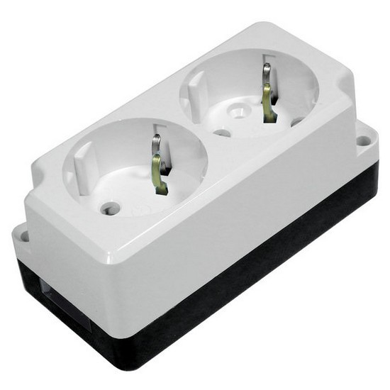 DS이엘씨  2구 16A 둥근형 노출 2구 콘센트