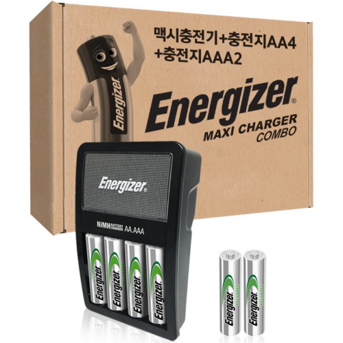 에너자이저  MAXI 충전기 + 충전지 AA 4알 + AAA 2알