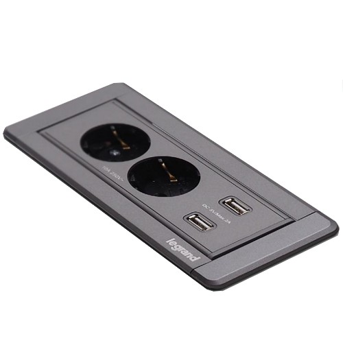 르그랑코리아  빌트인 2구 USB 2포트 사각 멀티 회전 콘센트