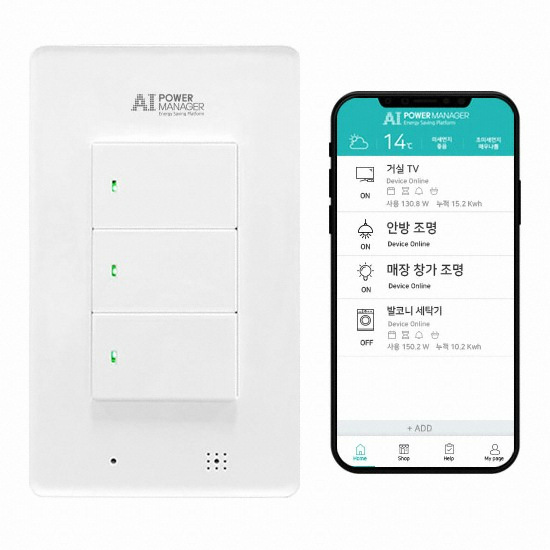 다원디엔에스  3구 IoT AI 조명 스위치