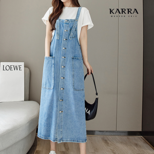 카라 KARRA KARRA 텐버튼데님오버롤원피스_KB3SOP050C