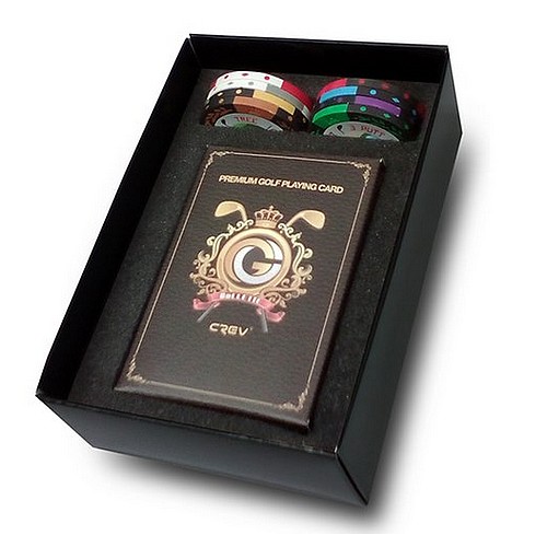 크리브  카지노칩 볼마커8개 골렛 트럼프카드 세트