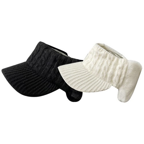 바로스포츠  니트 퍼 귀도리 썬캡