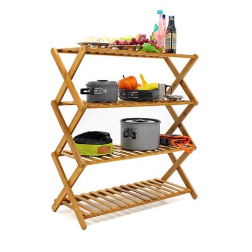 몽돌  밴프 접이식 70 원목 캠핑 선반 4단