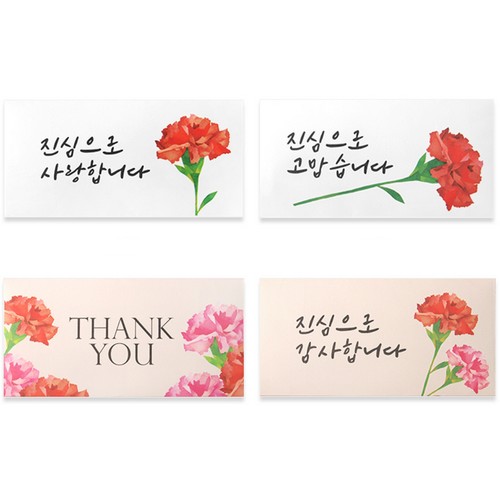 투영  카네이션 캘리 용돈봉투