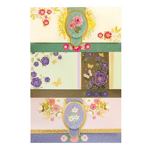 프롬앤투  FB1014-123 플라워 엠블렘봉투 3종 세트