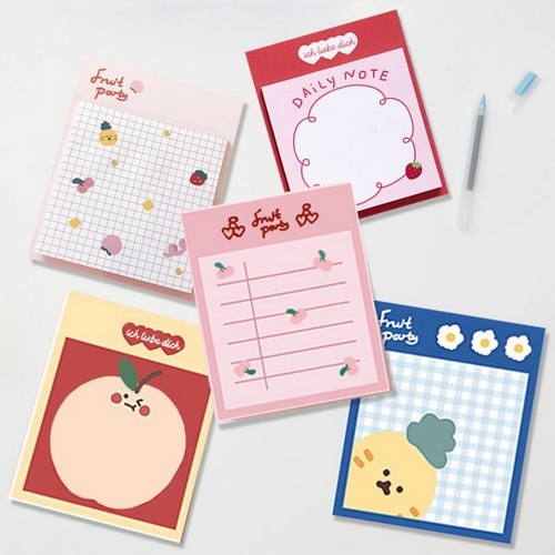 꾸꾸까까  캐릭터 소분 포스트잇 과일친구 세트