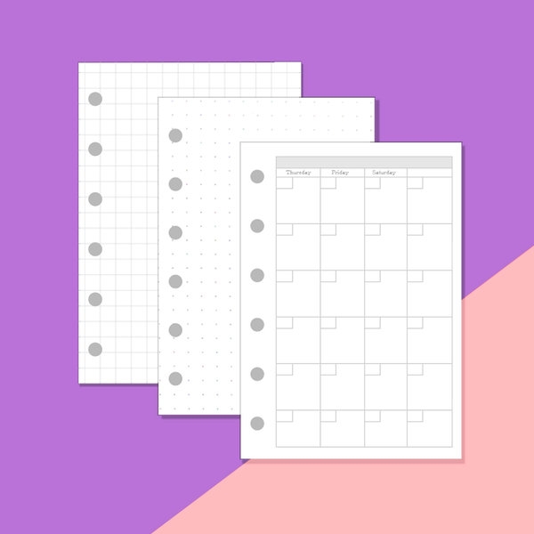 원빈다이어리  만년 DIY 6공 다이어리 A7 속지