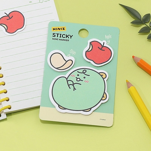아이콘스 카카오프렌즈 니니즈 죠르디 형태 점착 마커 메모지