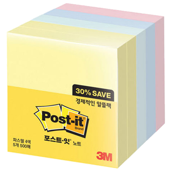 3M  포스트잇 노트 알뜰팩 654-5A
