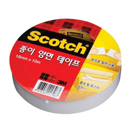 3M 스카치 종이 양면 테이프 18mm x 10m