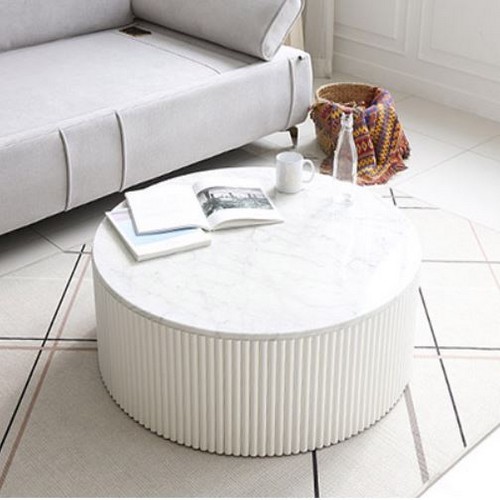 끌레오 라리타 천연 대리석 템바보드 원형 소파 테이블