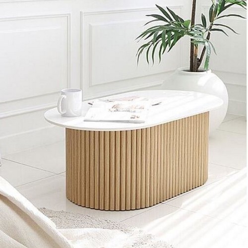 끌레오 키몬 천연 세라믹 템바보드 타원형 소파테이블 1200