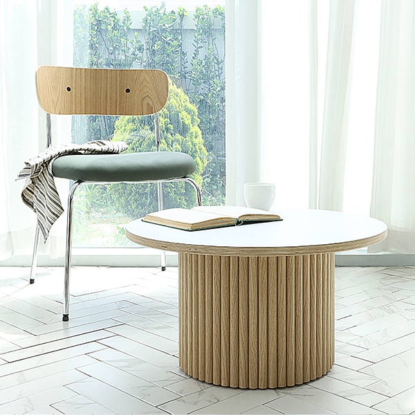 끌레오 휴고 HPL 라미네이트 템바보드 원형 거실테이블 600