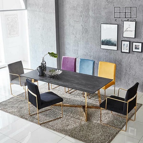 끌레오 세레니티 세라믹 골드 대형 식탁 2000