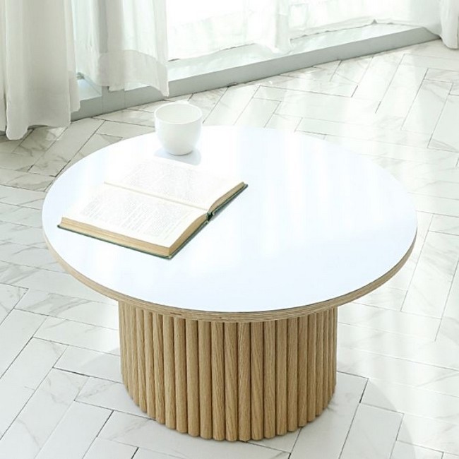 끌레오 휴고 HPL 라미네이트 템바보드 원형 거실테이블 800