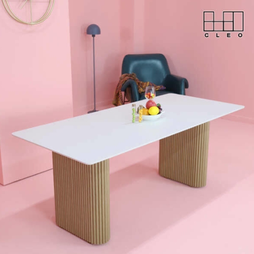 끌레오 테라 천연 포세린 통세라믹 템바보드 스퀘어 식탁 1800