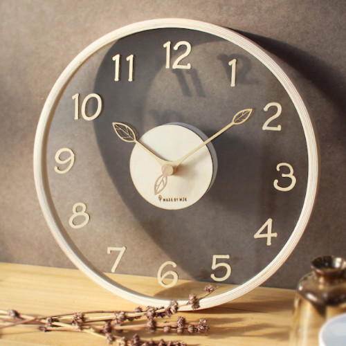 MJK  아델린 무소음 유리 벽시계