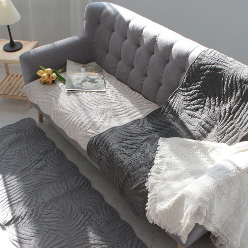 리빙엠  순면 워싱코튼 퀼팅 쇼파패드 와이드형 4인용