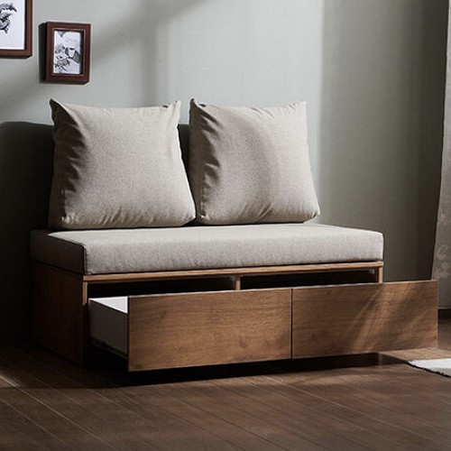 가구데코 NA0221 피오 서랍수납 패브릭 벤치소파 2인용