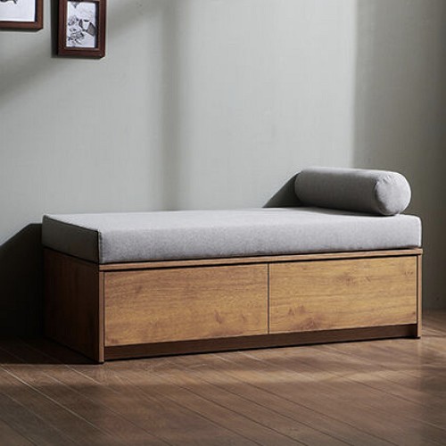 가구데코 NA0219 피오 서랍수납 패브릭 벤치소파 2인용